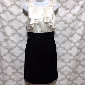 BCBGMaxAzria Women Cream & Black Cocktail Dress